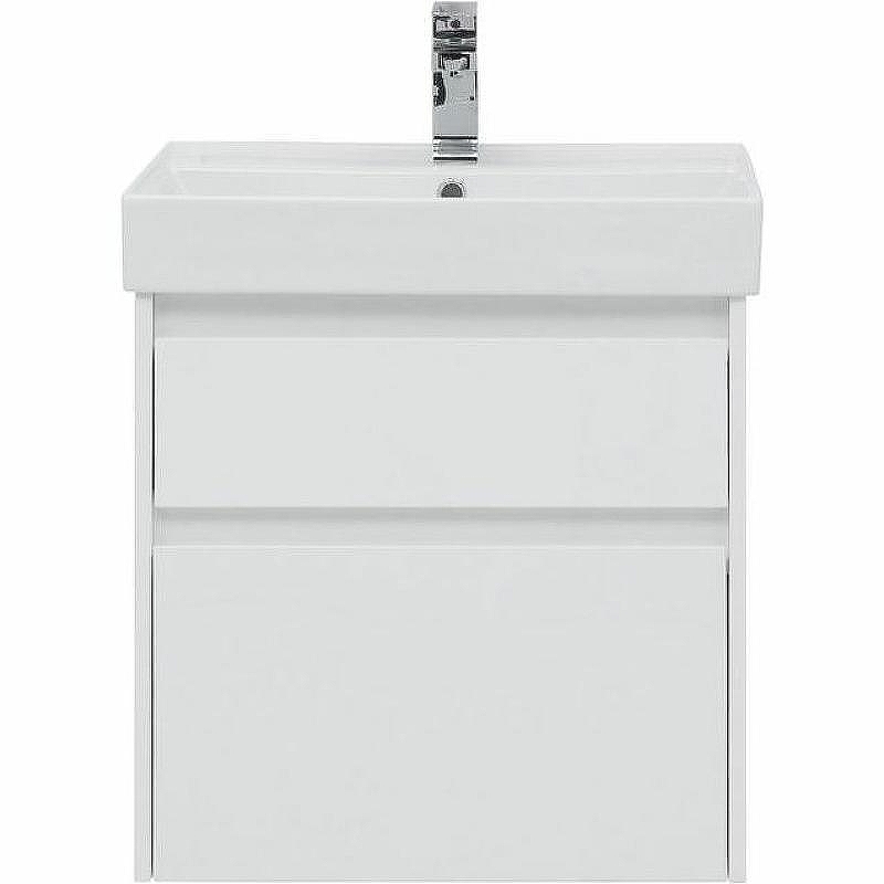 Тумба с раковиной Aquanet Nova Lite 60 245240 подвесная Белая глянцевая