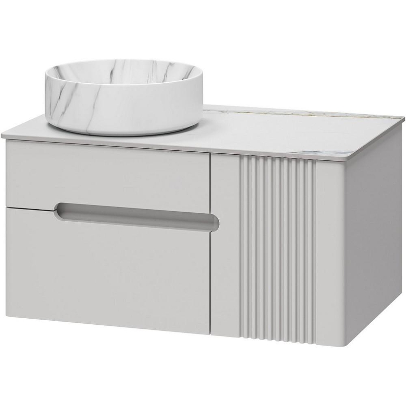 Тумба с раковиной Brevita Pallisandro 80 УТ000025399 подвесная Серая матовая