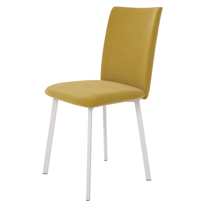 Стул «Флекс», 440×520×895 мм, велюр, цвет белый муар / горчица