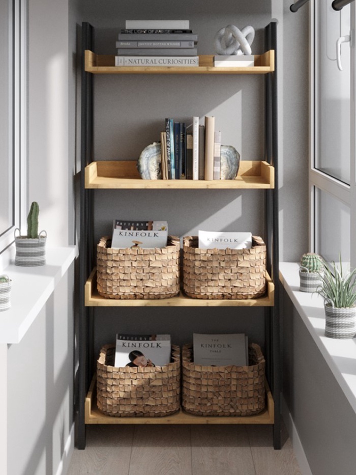 Стеллаж, 780×413×1664 мм, цвет ЛДСП дуб бунратти/металл чёрный муар