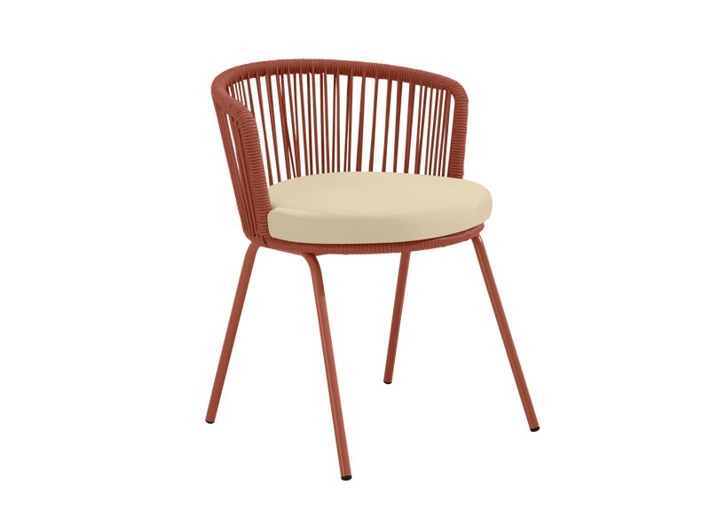 Стул Руфус Рогожка Бежевый/Бордовый