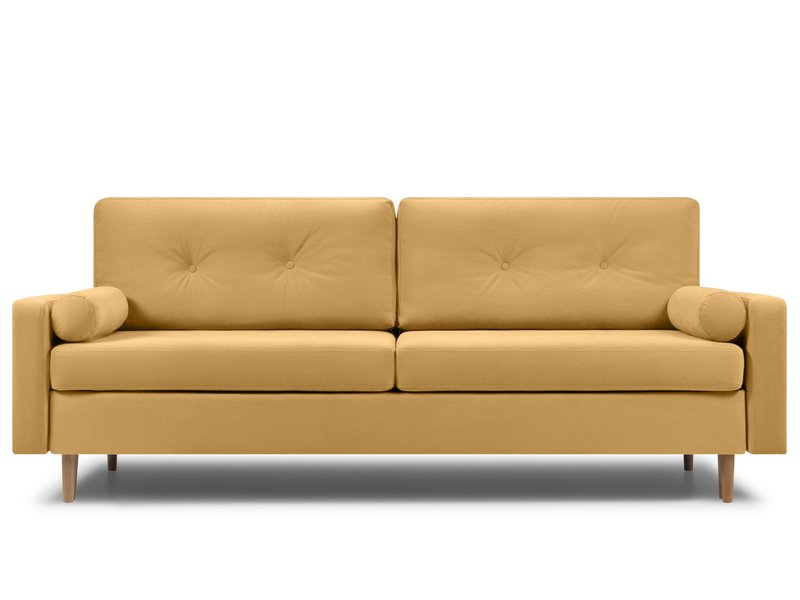 Диван прямой Динс Вельвет Желтый