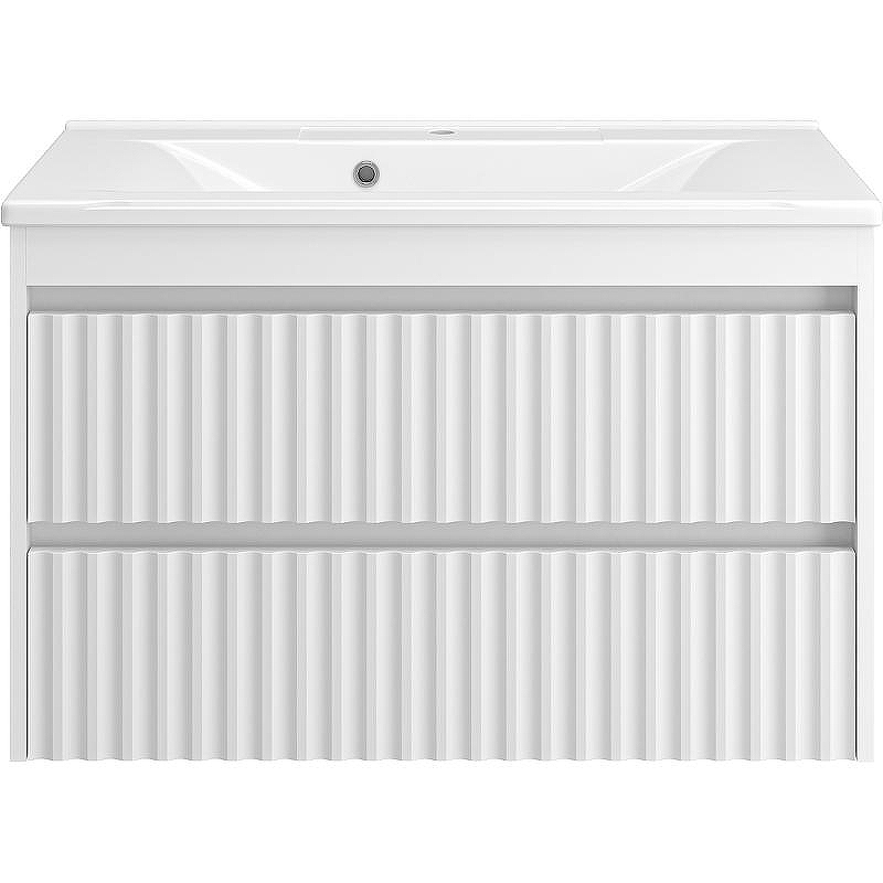 Тумба с раковиной Brevita Balaton 90 УТ000014505 подвесная Белая матовая