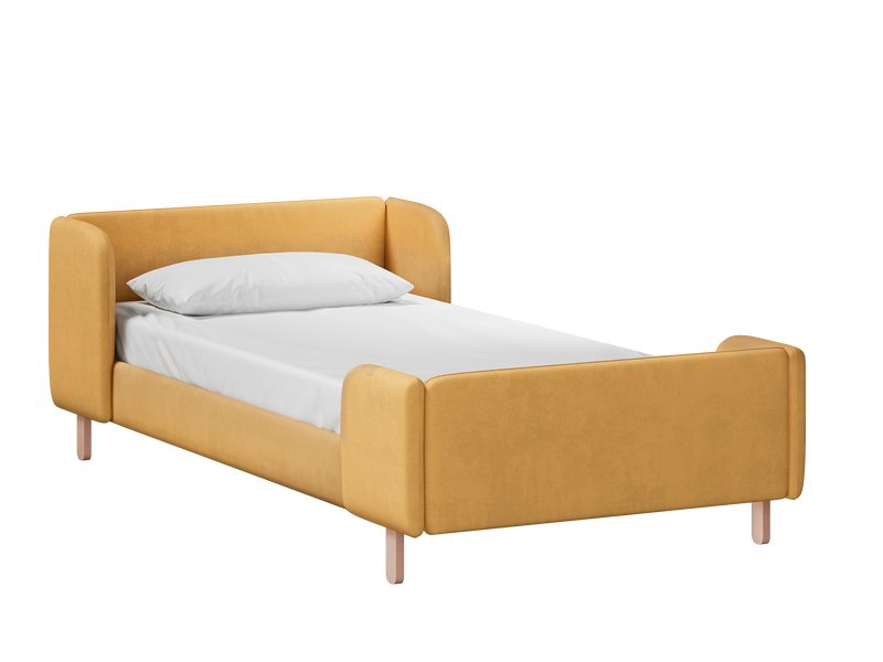 Детская кровать Анджи 90 Вельвет Желтый