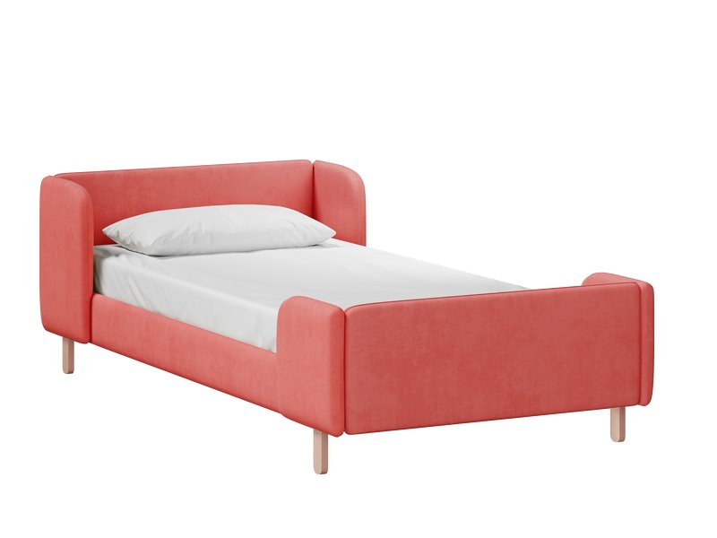 Детская кровать Анджи 90 Вельвет Красный