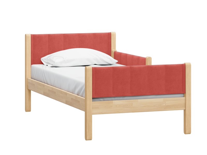 Детская кровать Обри-1 80 Вельвет Красный