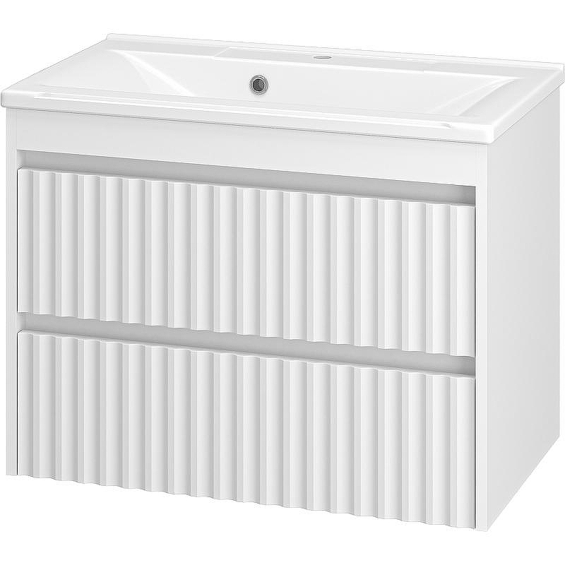 Тумба с раковиной Brevita Balaton 75 УТ000014507 подвесная Белая матовая