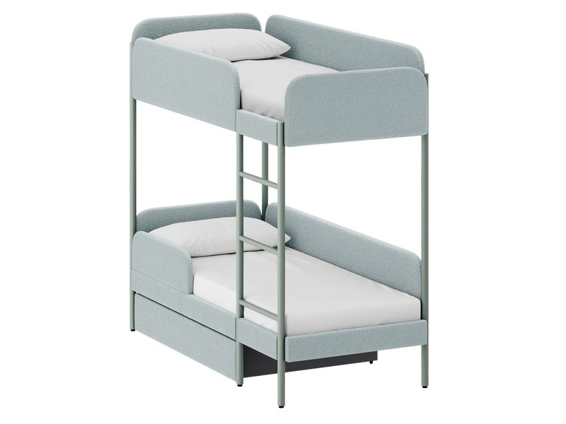 Кровать двухъярусная Эльви 80 Мех Светло-серый