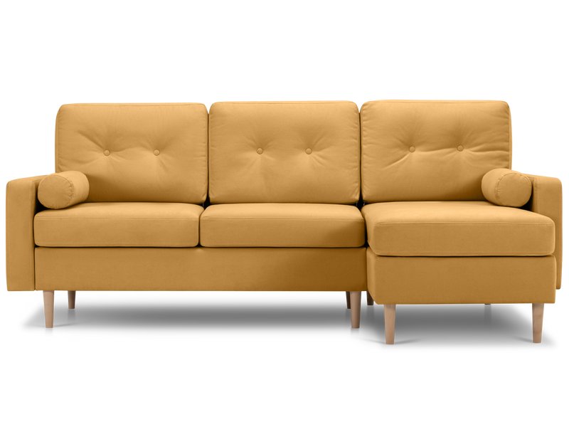 Диван угловой Динс Вельвет Желтый