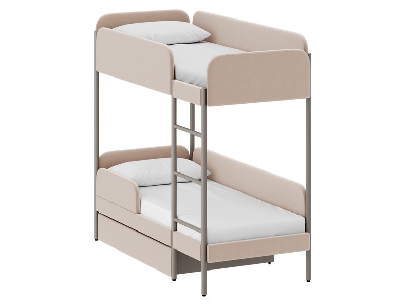 Кровать двухъярусная Эльви 80 Рогожка Кремовый