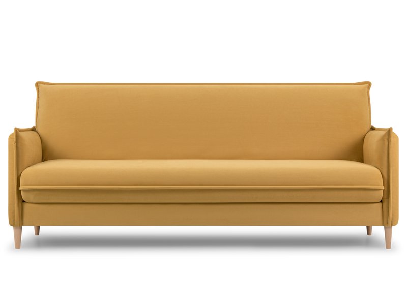 Диван прямой Дара Вельвет Желтый