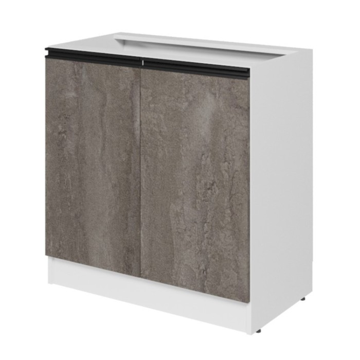 Шкаф напольный «Ноктюрн», 2 дверцы, 800×450×820 мм, цвет белый/бетон тёмный/антрацит