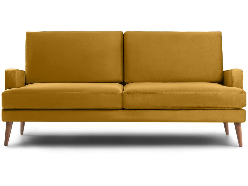 Диван прямой Хевит Велюр Горчичный