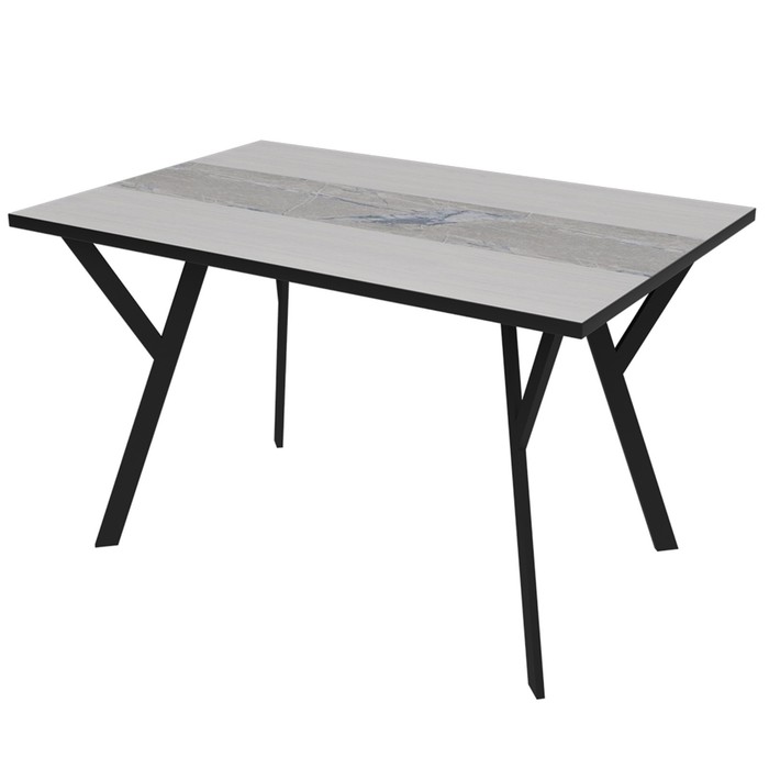 Стол обеденный «Милан», 1300×850×750 мм, цвет ясень анкор светлый/металл графитовый муар