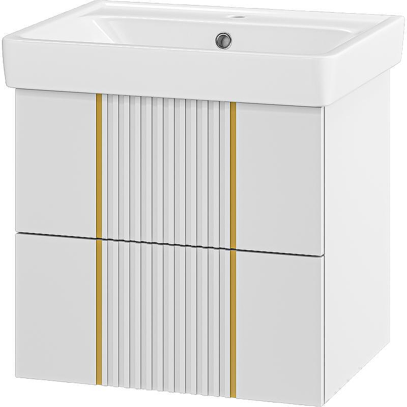 Тумба с раковиной Brevita Vega 60 УТ000022668 подвесная Белая матовая Золото